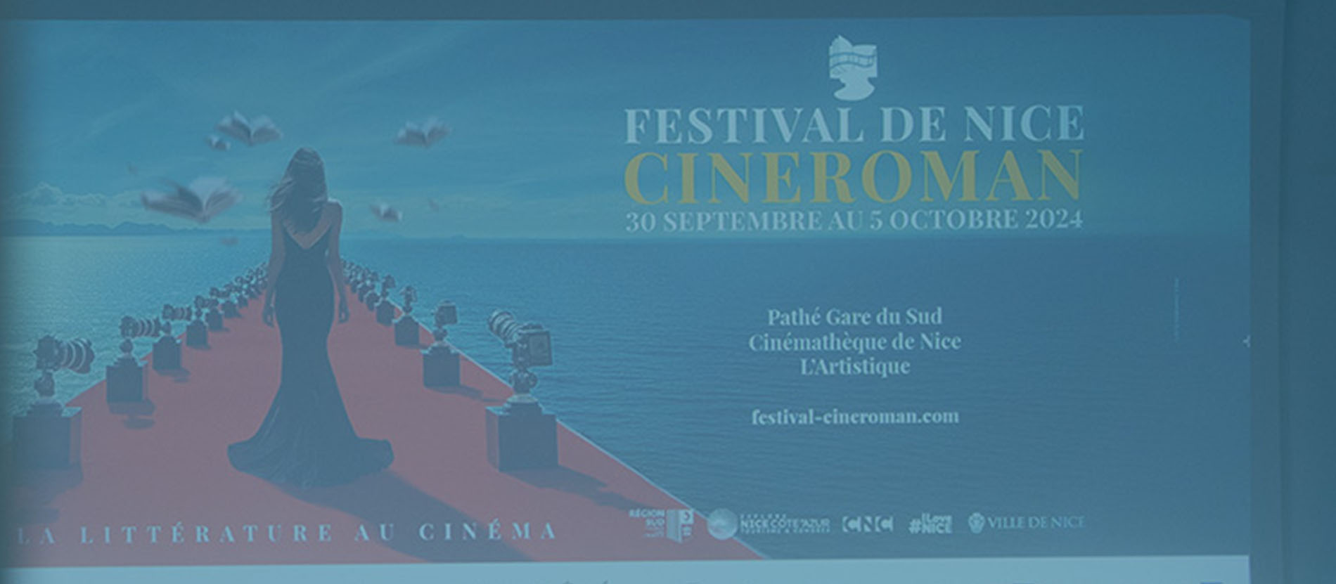 Ecran du festival cinéroman partenaire de l'école de commerce iscae