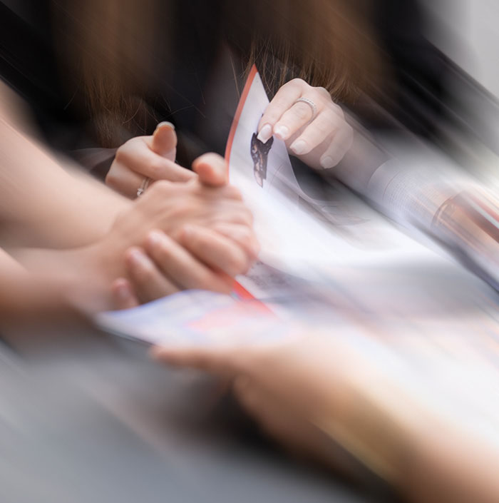 Réunion d'étudiants autour des modalités de formation